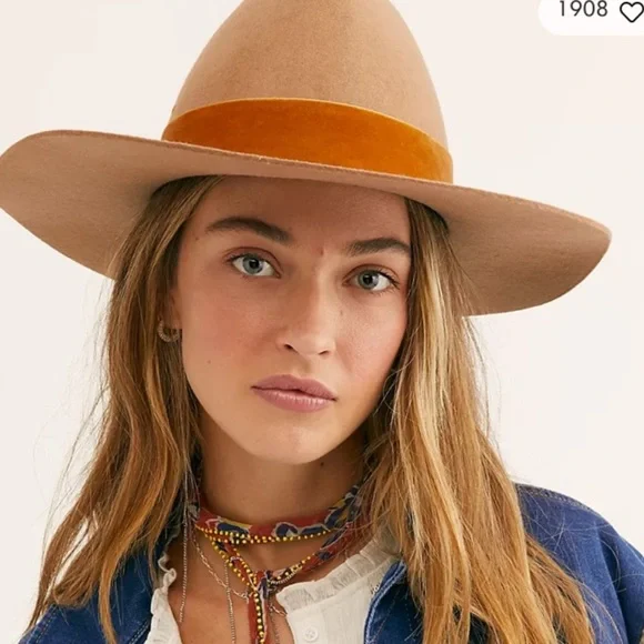 Lack of color Benson hat Lack of Color Benson Tri teak brown hat orange stitching  main image 3